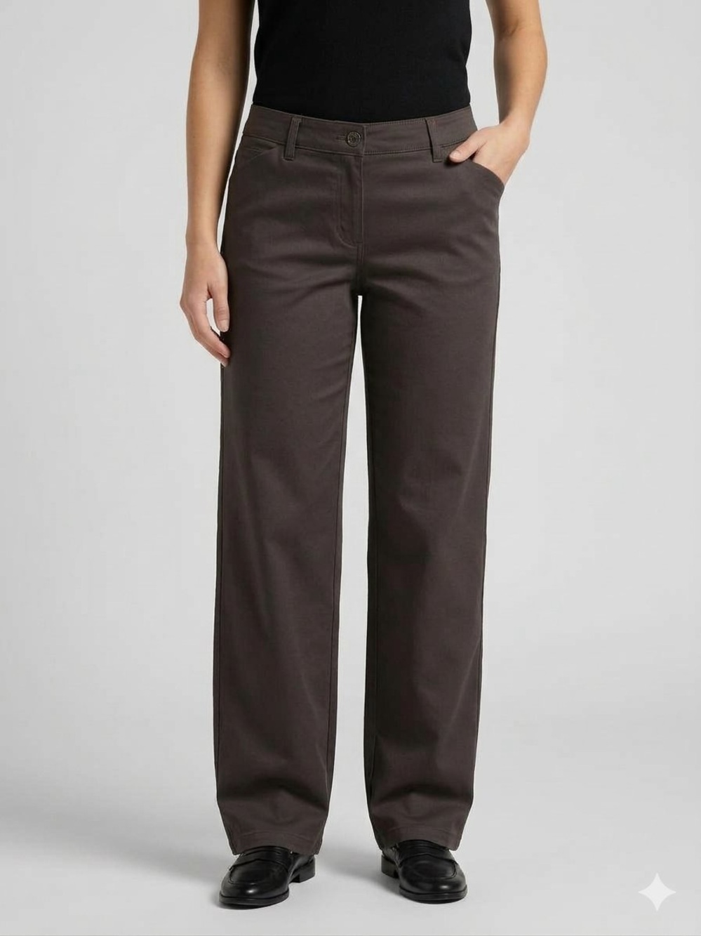 Lee women Dress Pants in Dark Brown